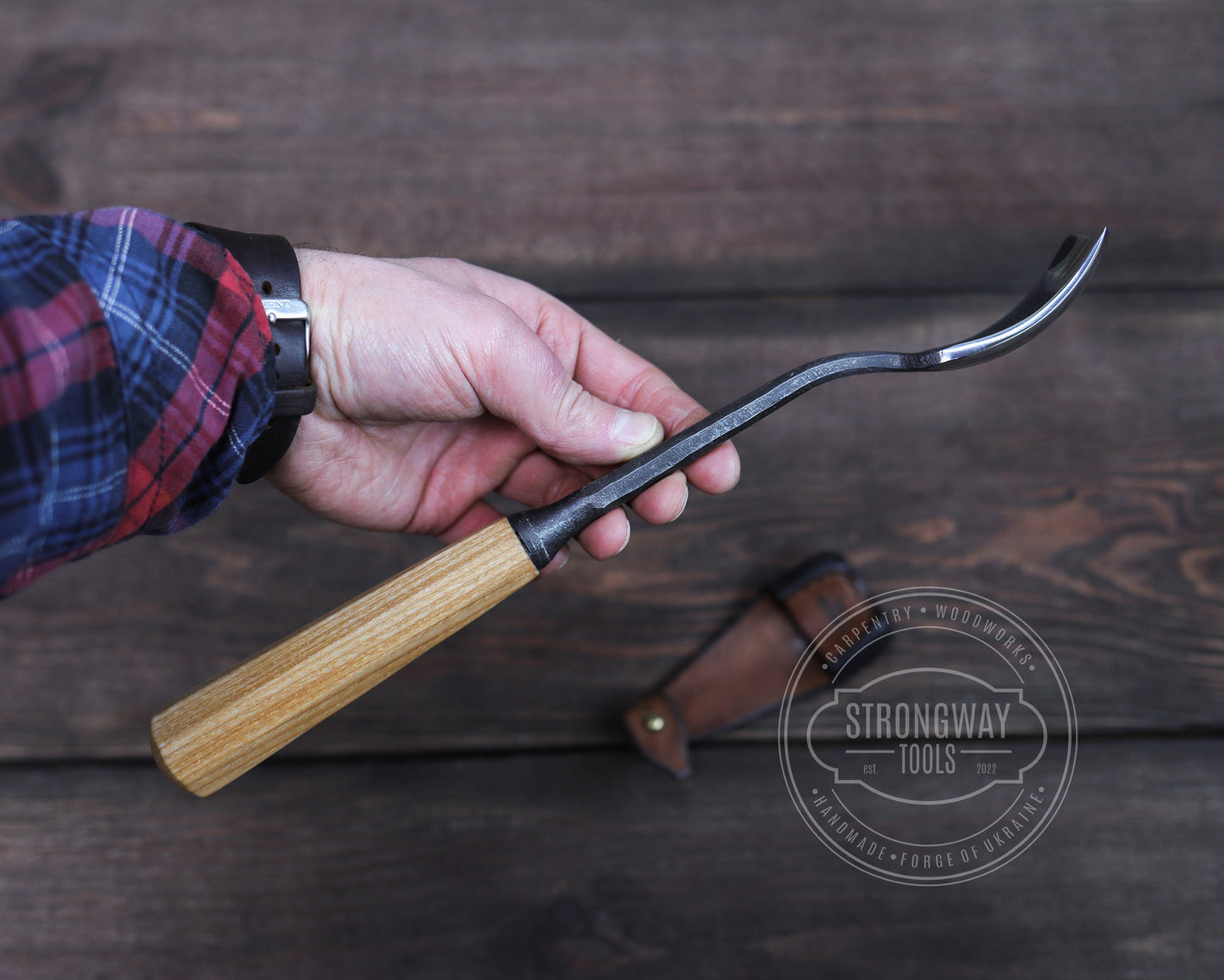 Hohleisen mit langem Hals, leicht gekröpft