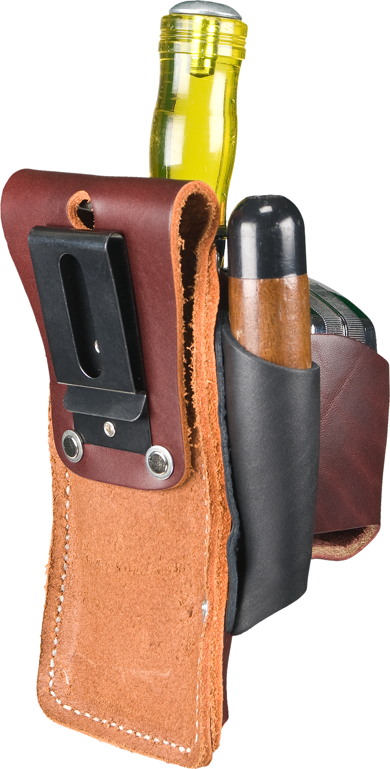 Ledertasche für Maßband und Cuttermesser, Clip-on