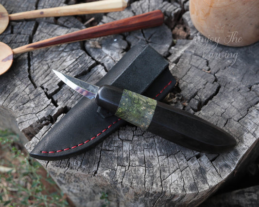 Schnitzmesser, BLACK EDITION, Kurze Klinge