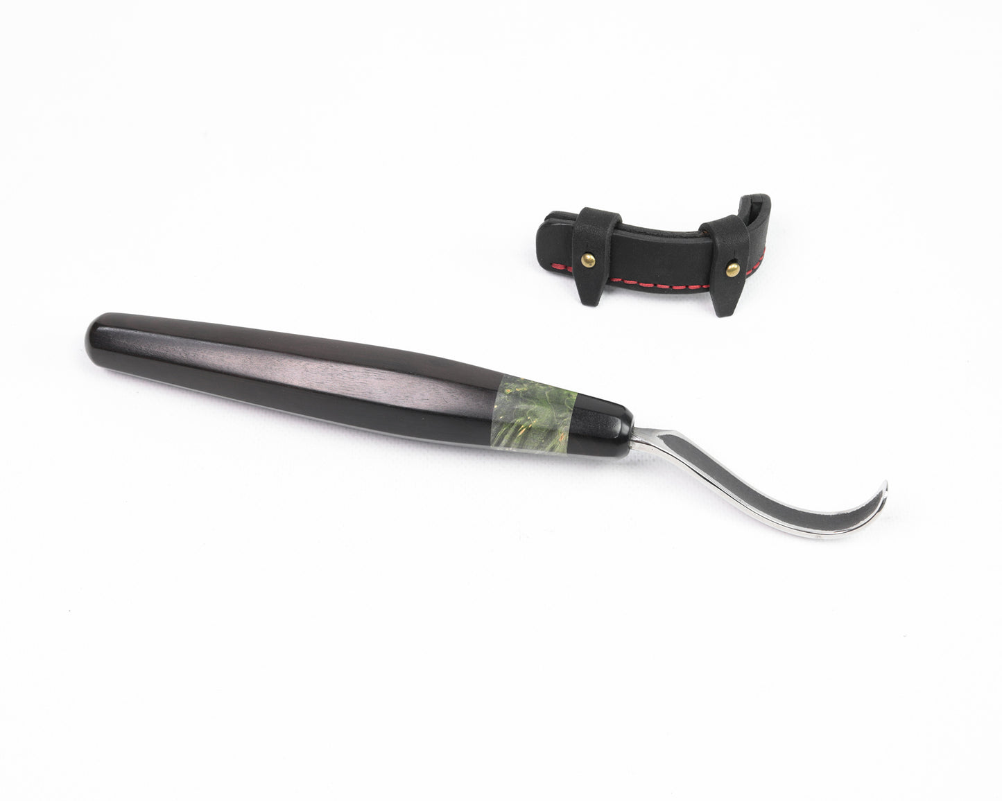 Löffel-und Schalen Schnitzmesser, langes Heft, BLACK EDITION, mäßig gekrümmt