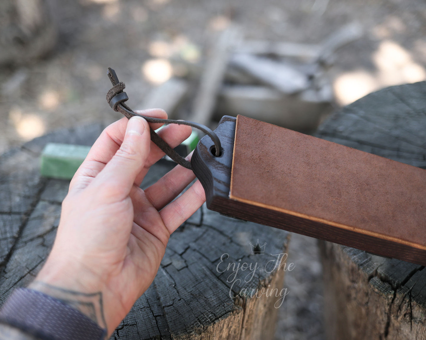 Abziehriemen breit mit Polierpaste