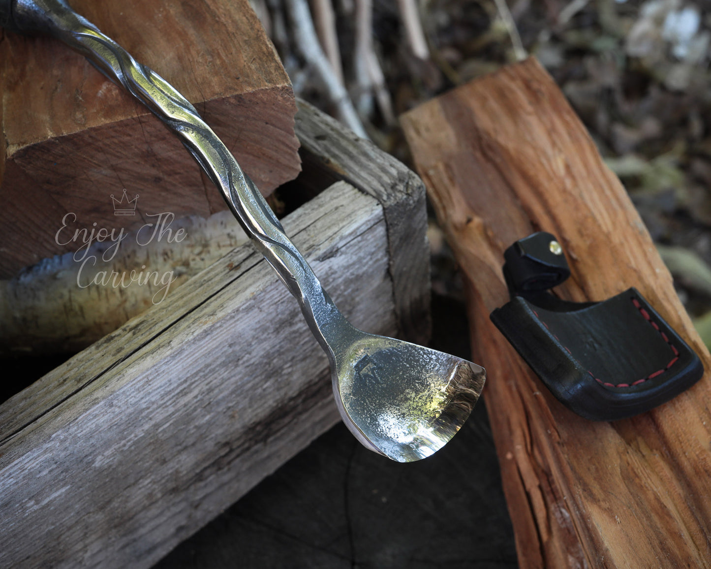 Hohleisen, 40 mm, tief gekröpft, langer Stiel, BLACK EDITION