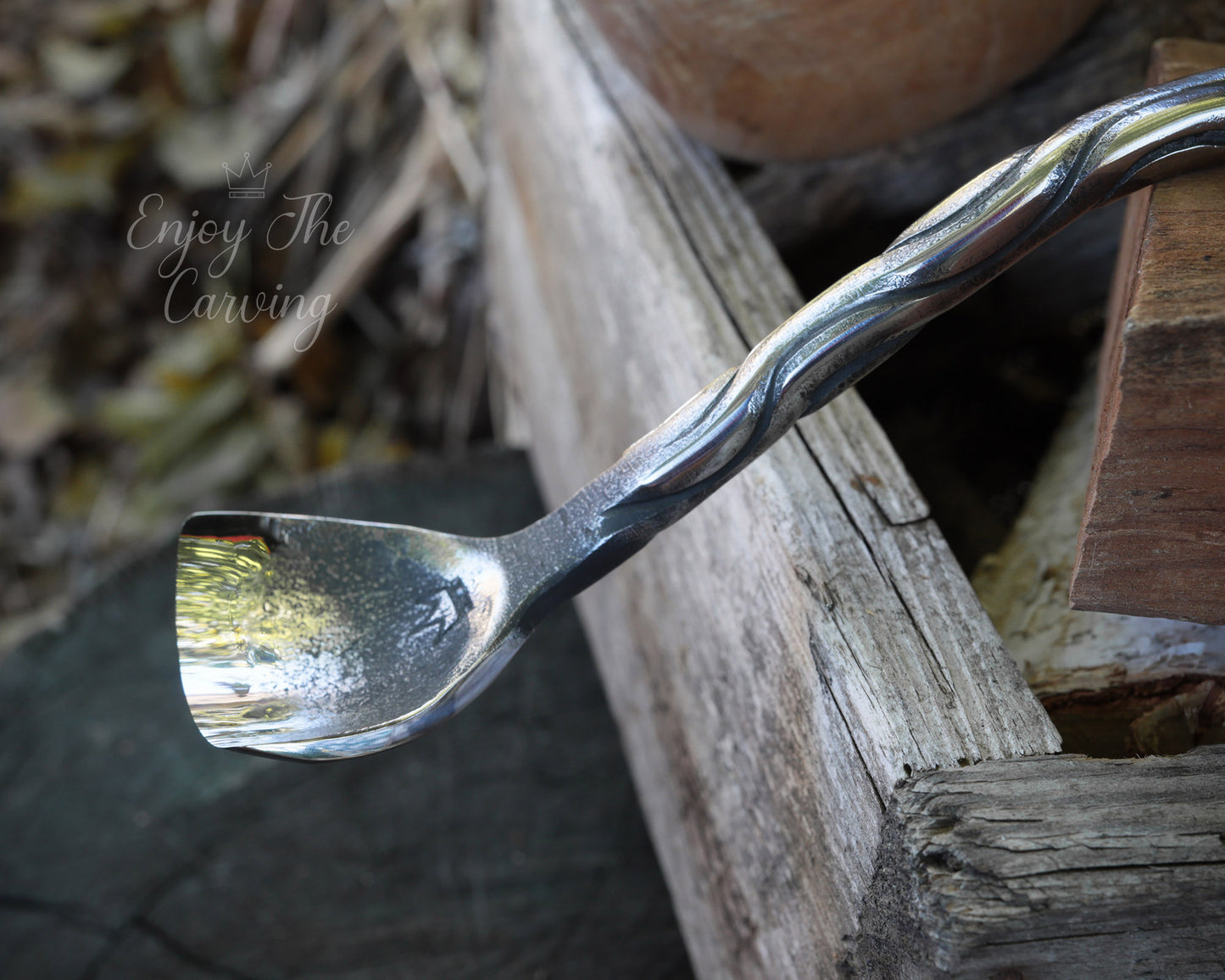 Hohleisen, 40 mm, tief gekröpft, langer Stiel, BLACK EDITION