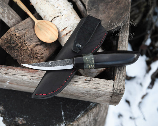 Schnitzmesser, BLACK EDITION, lange Klinge