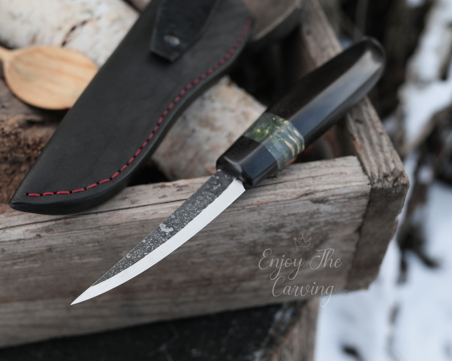 Schnitzmesser, BLACK EDITION, lange Klinge