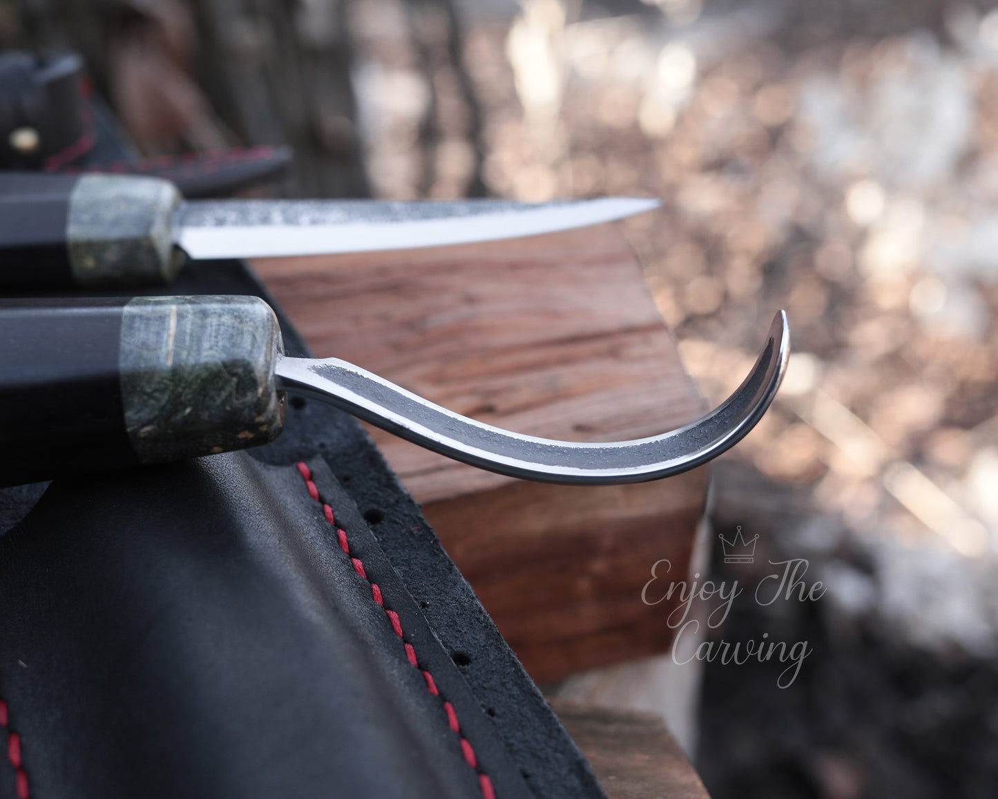Schnitzset, BLACK EDITION, Schnitzmesser mit Löffelmesser