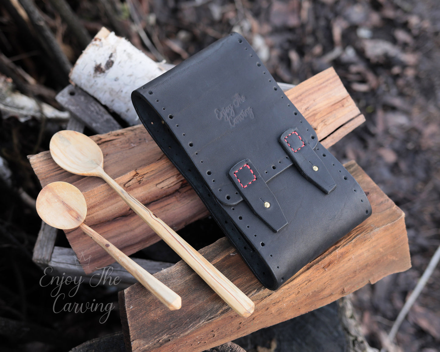 Schnitzset, BLACK EDITION, Schnitzmesser mit Löffelmesser