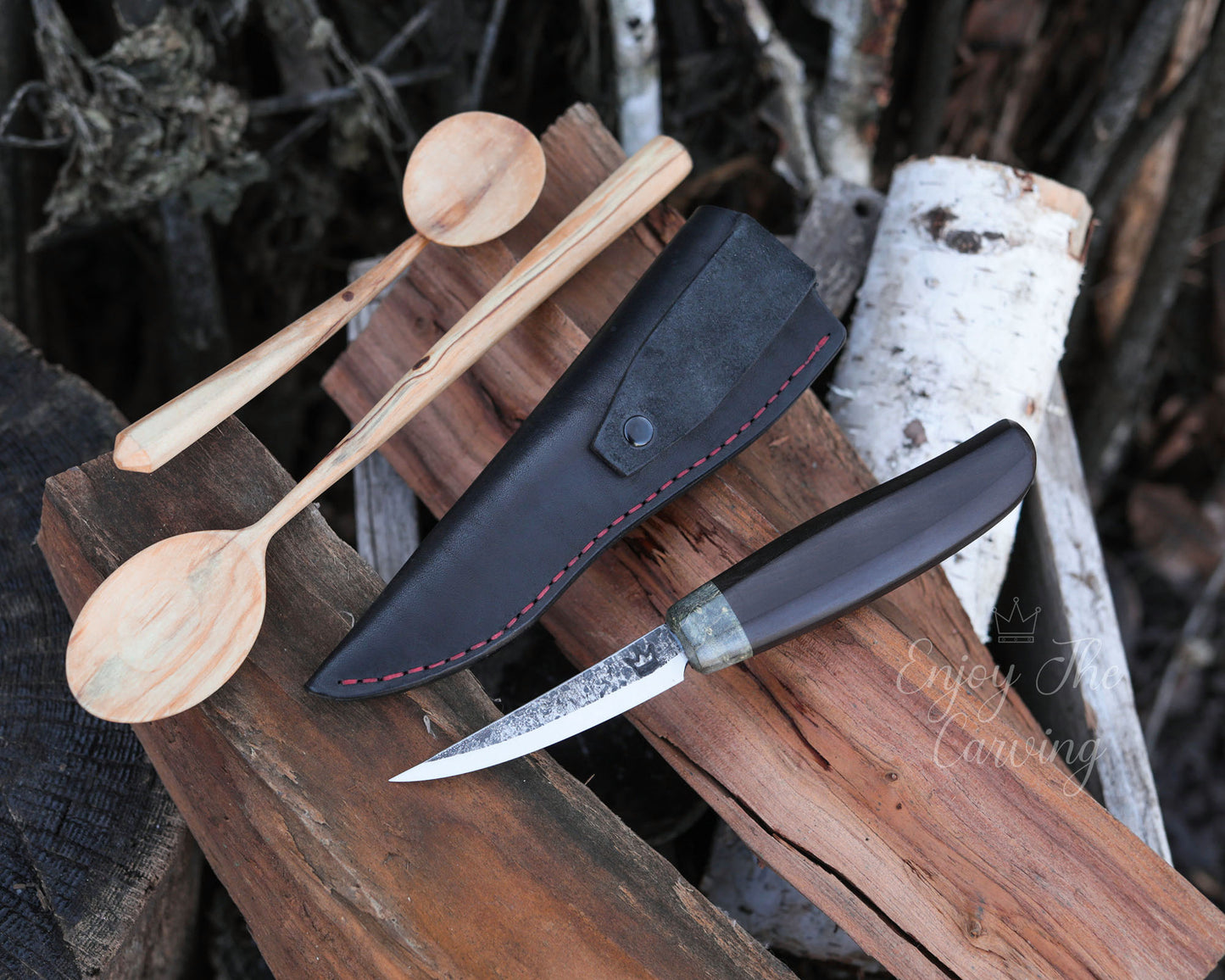 Schnitzmesser, BLACK EDITION, lange Klinge schmal