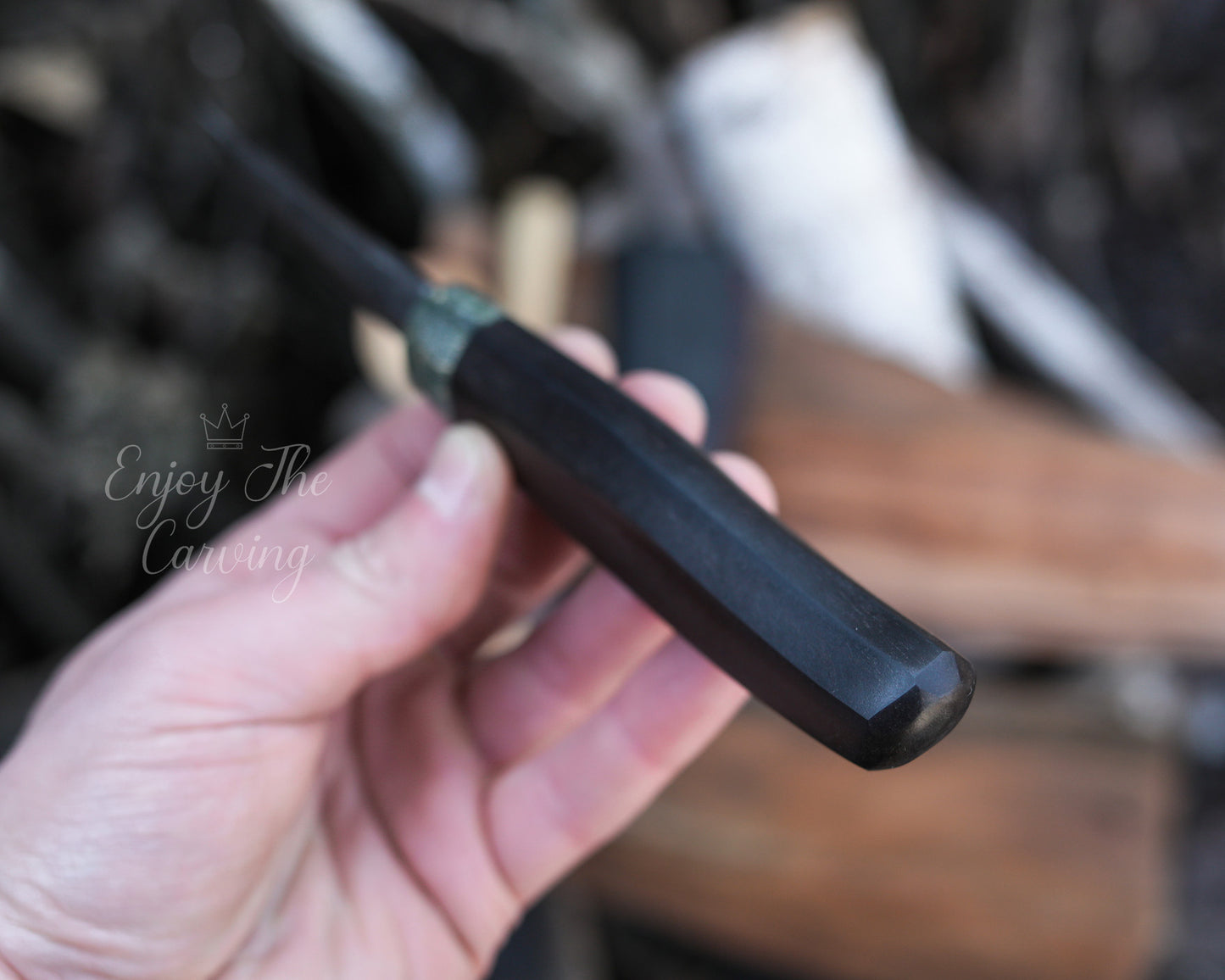 Schnitzmesser, BLACK EDITION, lange Klinge schmal