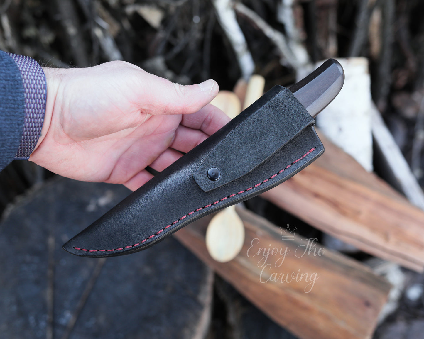 Schnitzmesser, BLACK EDITION, lange Klinge schmal