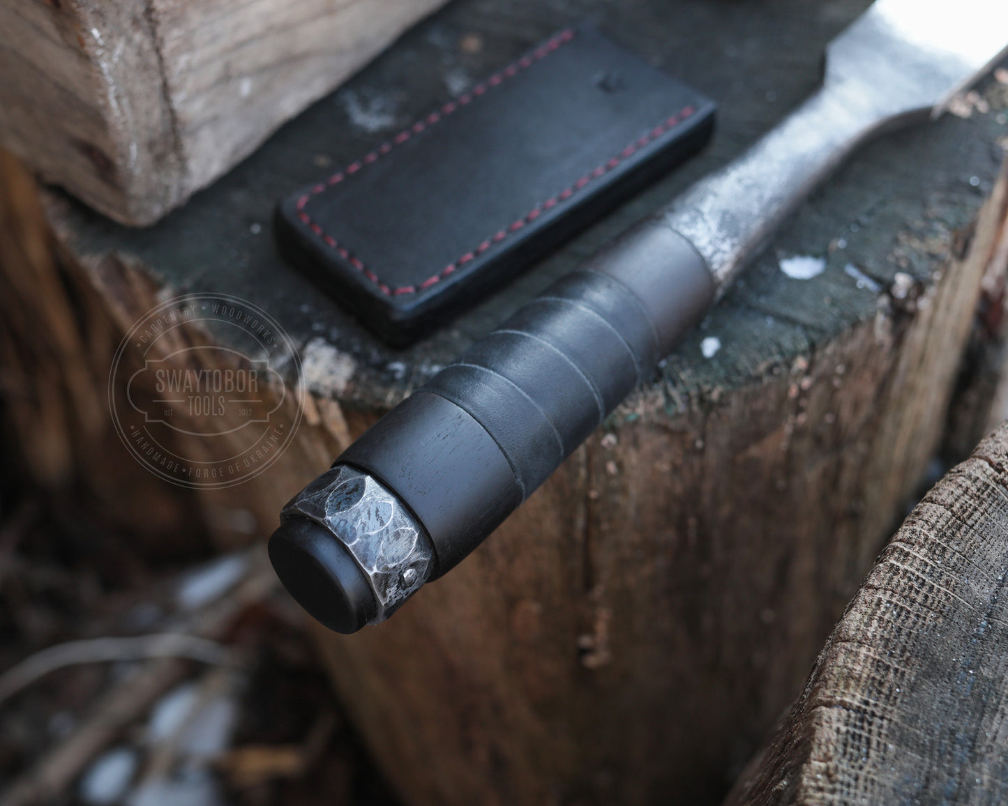 Zimmererbeitel und Klüpfel im Set, BLACK EDITION