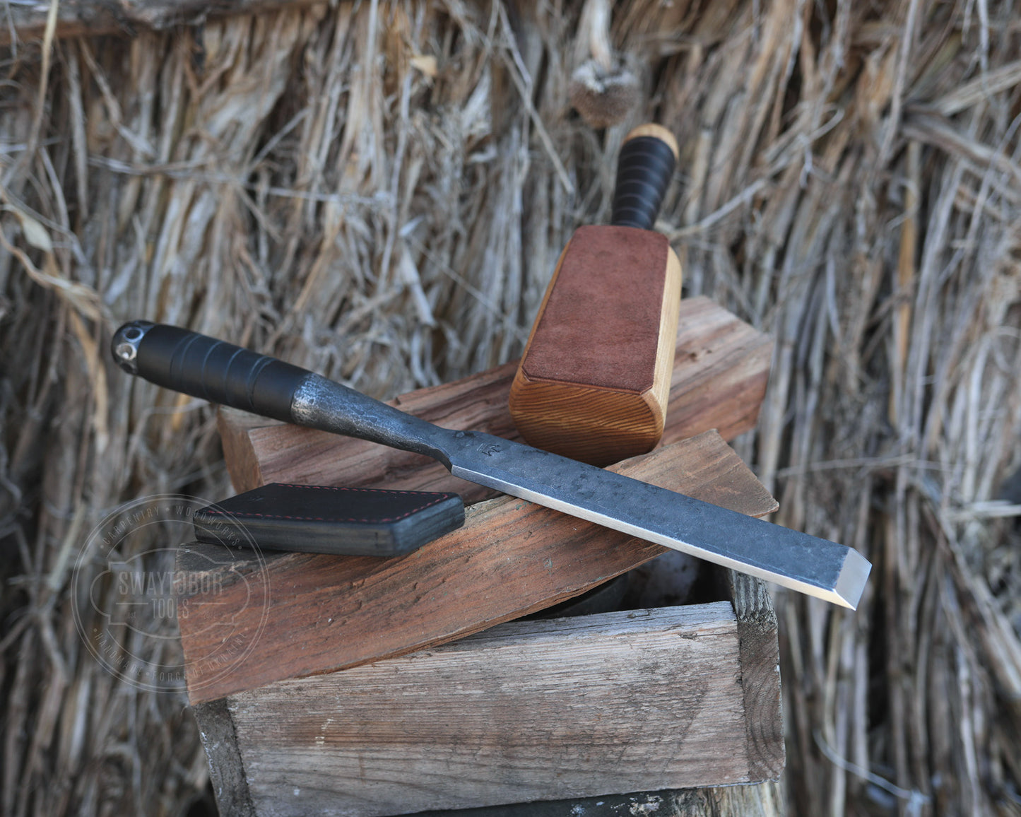 Zimmererbeitel und Klüpfel im Set, BLACK EDITION