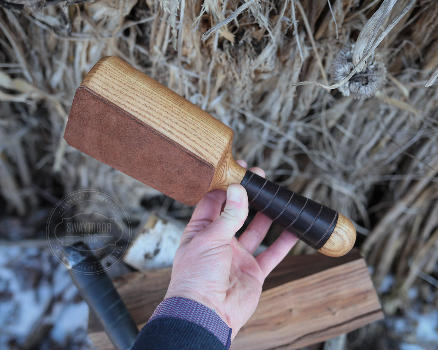 Zimmererbeitel und Klüpfel im Set, BLACK EDITION