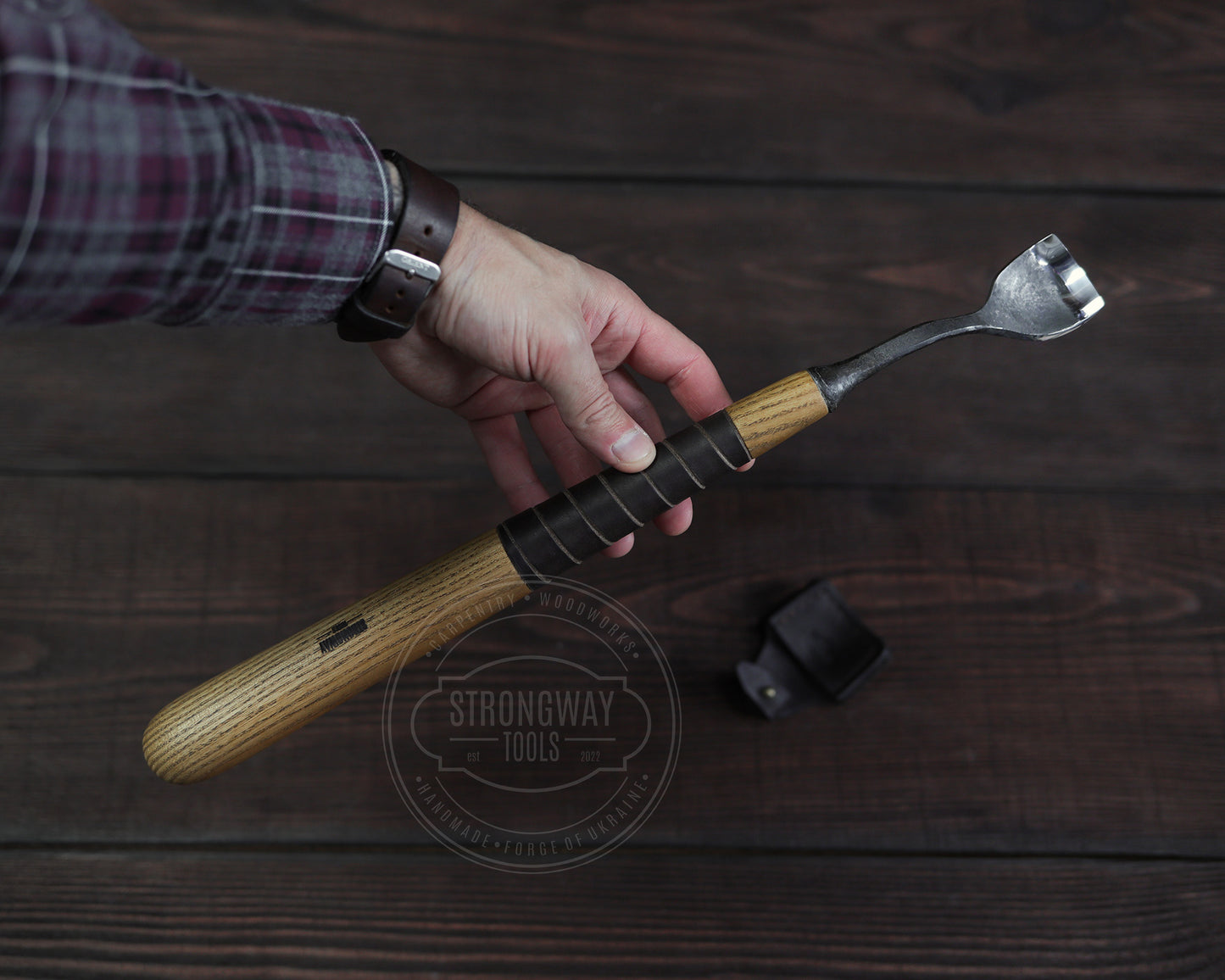 Hohleisen, gekröpft, mit langem stiel