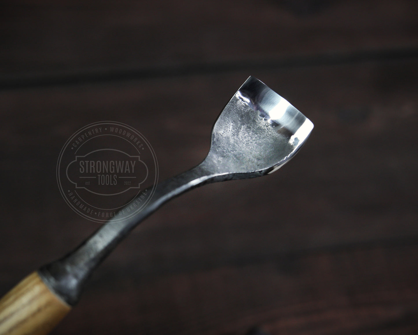 Hohleisen, gekröpft, mit langem stiel