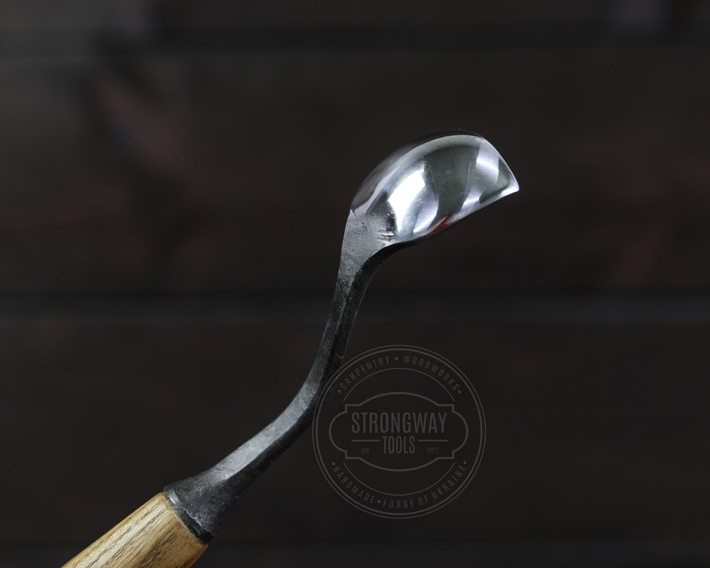 Hohleisen, gekröpft, mit langem stiel