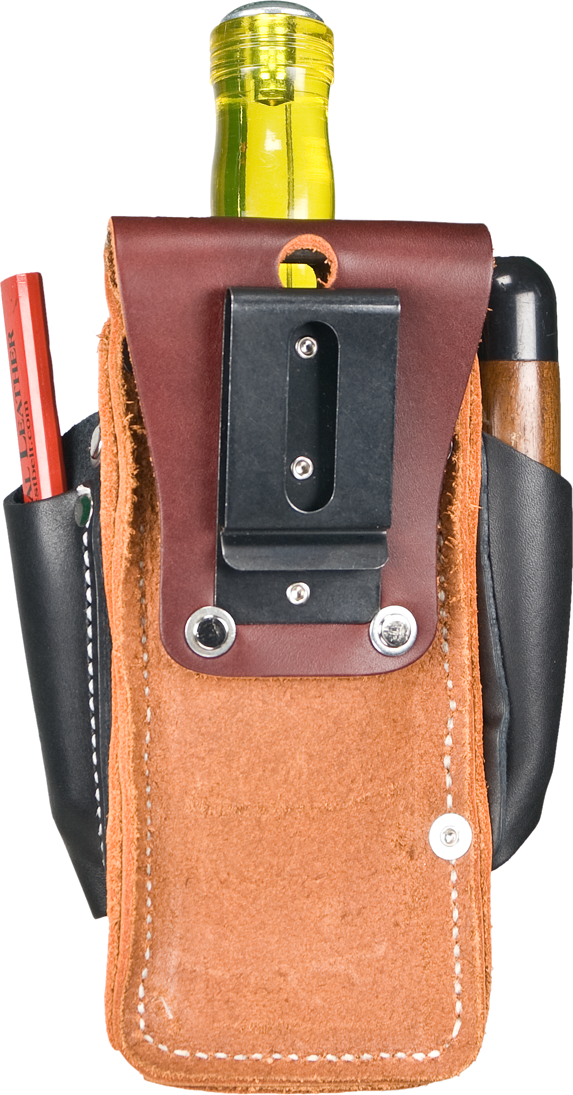 Ledertasche für Maßband und Cuttermesser, Clip-on